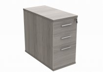 Desk Height Pedestal | 730h x 400w x 800d mm | 3 Drawers | Alaskan Grey Oak | Everyday VALUE