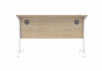 Straight Cantilever Desk & Pedestal Bundle | Desk 1200w x 800d | 2 Drawer Mobile Pedestal | Canadian Oak | White | Everyday VALUE