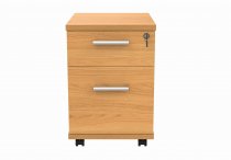 Straight Cantilever Desk & Pedestal Bundle | Desk 1400w x 800d | 2 Drawer Mobile Pedestal | Norweigan Beech | White | Everyday VALUE