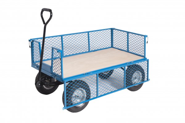 General Purpose Truck | Plywood Deck | 1200w x 600d mm | Puncture Proof Wheels | Max Load 400kg | Mesh Sides & Ends | Apollo