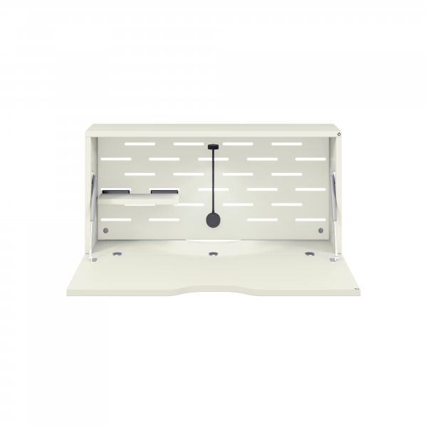 Wall Mounted Desk | 800 x 230mm | White Laminate | Traffic White Panel | Bisley Hideaway