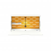 Wall Mounted Desk | 800 x 230mm | White Laminate | Golden Sunflower Yellow Panel | Bisley Hideaway