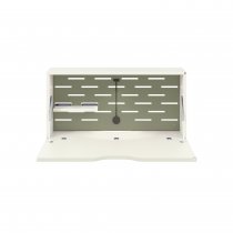 Wall Mounted Desk | 800 x 230mm | White Laminate | Goose Grey Panel | Bisley Hideaway