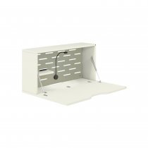 Wall Mounted Desk | 800 x 230mm | White Laminate | Goose Grey Panel | Bisley Hideaway