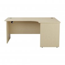 Everyday Panel End Desk | Radial | Right Hand | 1600 x 1200mm | Maple