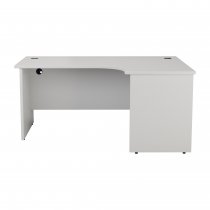 Everyday Panel End Desk | Radial | Right Hand | 1800 x 1200mm | White