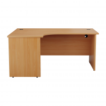 Everyday Panel End Desk | Radial | Left Hand | 1600 x 1200mm | Beech