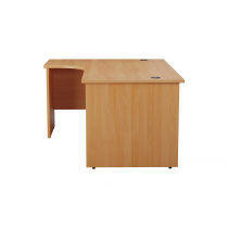 Everyday Panel End Desk | Radial | Left Hand | 1600 x 1200mm | Beech