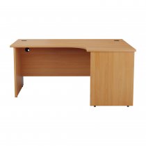 Everyday Panel End Desk | Radial | Right Hand | 1600 x 1200mm | Beech