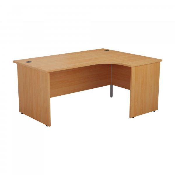 Everyday Panel End Desk | Radial | Right Hand | 1600 x 1200mm | Beech