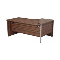 Everyday Panel End Desk | Radial | Left Hand | 1600 x 1200mm | Dark Walnut