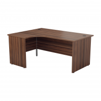 Everyday Panel End Desk | Radial | Left Hand | 1600 x 1200mm | Dark Walnut