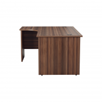 Everyday Panel End Desk | Radial | Left Hand | 1800 x 1200mm | Dark Walnut