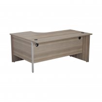 Everyday Panel End Desk | Radial | Right Hand | 1800 x 1200mm | Grey Oak