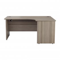 Everyday Panel End Desk | Radial | Right Hand | 1800 x 1200mm | Grey Oak