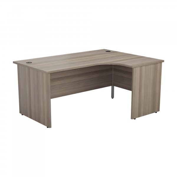 Everyday Panel End Desk | Radial | Right Hand | 1800 x 1200mm | Grey Oak