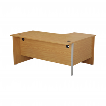 Everyday Panel End Desk | Radial | Left Hand | 1600 x 1200mm | Nova Oak