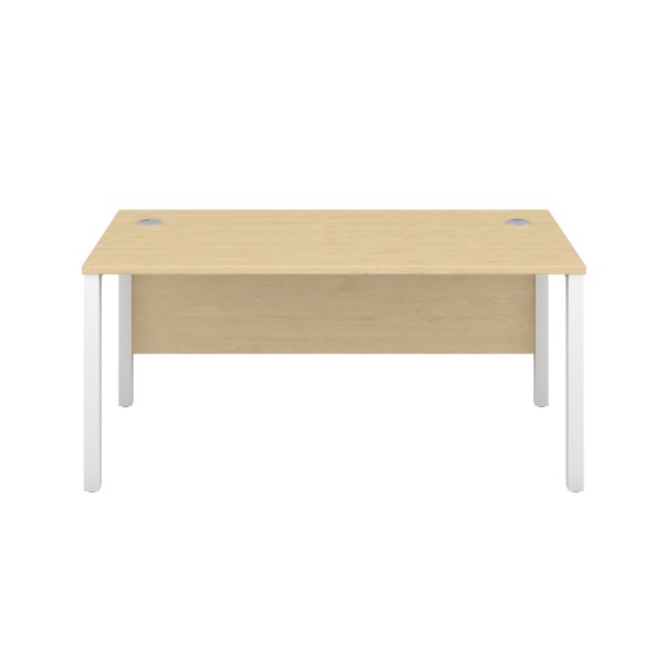 Everyday Goal Post Desk | Rectangular | 1400 x 600mm | Maple | White Frame