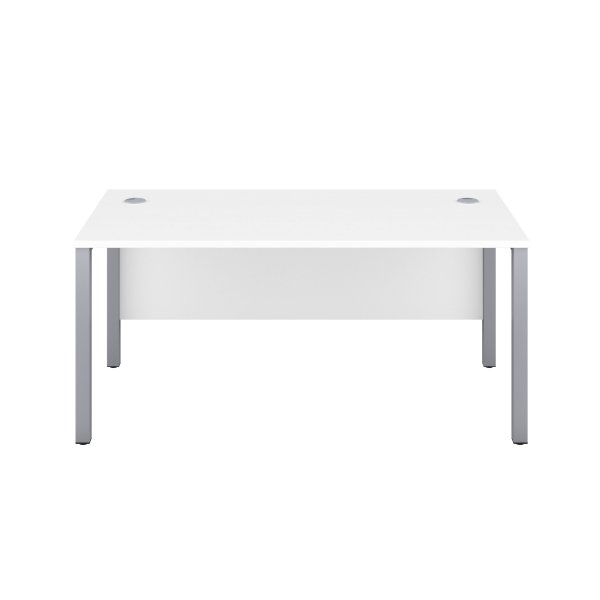 Everyday Goal Post Desk | Rectangular | 1400 x 800mm | White | Silver Frame