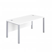 Everyday Goal Post Desk | Rectangular | 1400 x 800mm | White | Silver Frame