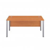 Everyday Goal Post Desk | Rectangular | 1400 x 800mm | Beech | Silver Frame