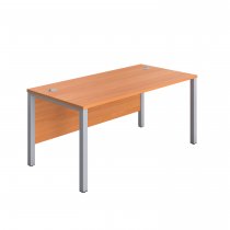 Everyday Goal Post Desk | Rectangular | 1400 x 800mm | Beech | Silver Frame