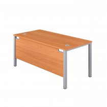 Everyday Goal Post Desk | Rectangular | 1400 x 800mm | Beech | Silver Frame