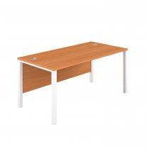 Everyday Goal Post Desk | Rectangular | 1400 x 800mm | Beech | White Frame