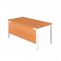 Everyday Goal Post Desk | Rectangular | 1400 x 800mm | Beech | White Frame