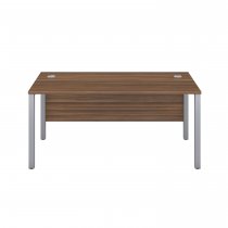 Everyday Goal Post Desk | Rectangular | 1400 x 800mm | Dark Walnut | Silver Frame