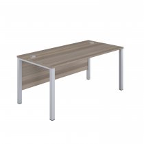 Everyday Goal Post Desk | Rectangular | 1200 x 800mm | Grey Oak | Silver Frame