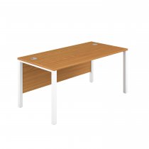 Everyday Goal Post Desk | Rectangular | 1400 x 800mm | Nova Oak | White Frame