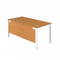 Everyday Goal Post Desk | Rectangular | 1400 x 800mm | Nova Oak | White Frame