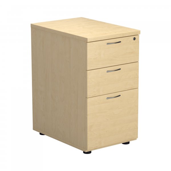 Everyday Desk Height Pedestal | 3 Drawers | 730mm High | 600mm Deep | Maple