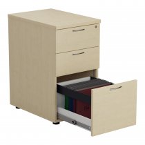 Everyday Desk Height Pedestal | 3 Drawers | 730mm High | 600mm Deep | Maple