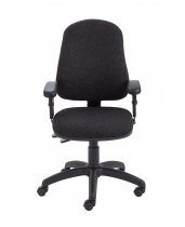 High Back Deluxe Chair | Charcoal | Adjustable Arms | Calypso II