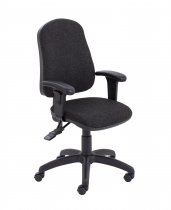 High Back Deluxe Chair | Charcoal | Adjustable Arms | Calypso II