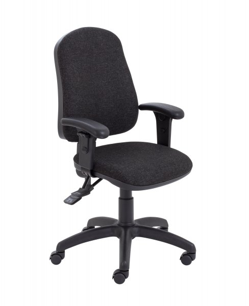 High Back Deluxe Chair | Charcoal | Adjustable Arms | Calypso II