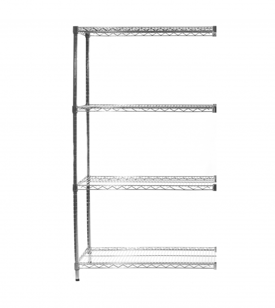 Extension Bay | Chrome Wire Shelving | 1625h x 760w x 305d mm | 4 Levels | 300kg Max Weight per Shelf | Eclipse®