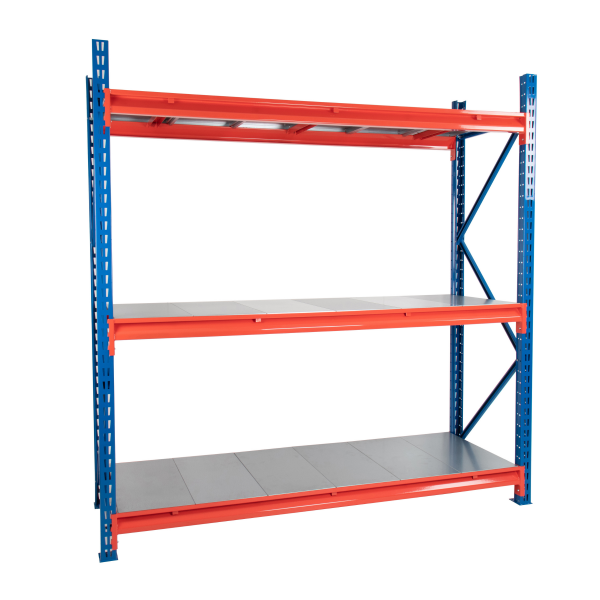 TS Longspan Racking | 1984 x 2273 x 1233mm | Solid Steel Shelves | 3 Levels | 630kg Max Weight per Shelf