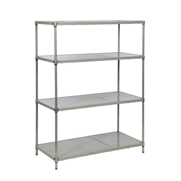 Hygienic Shelving | 1625h x 915w x 610d mm | 4 Solid Shelves | 360kg Max Weight per Shelf | Eclipse® Plastic Plus