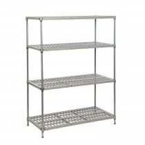 Hygienic Shelving | 1820h x 1370w x 610d mm | 4 Vented Shelves | 360kg Max Weight per Shelf | Eclipse® Plastic Plus