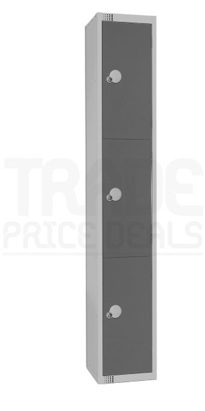 Standard Locker | 3 Doors | 1800 x 300 x 450mm | Dark Grey