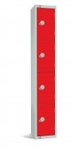 Standard Locker | 4 Doors | 1800 x 300 x 450mm | Red