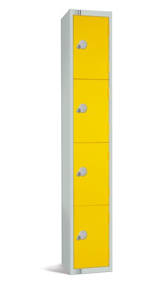 Standard Locker | 4 Doors | 1800 x 300 x 450mm | Yellow