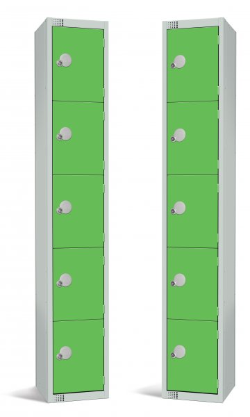 Standard Locker | 5 Doors | 1800 x 300 x 450mm | Green