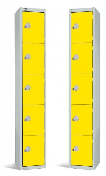 Standard Locker | 5 Doors | 1800 x 300 x 450mm | Yellow