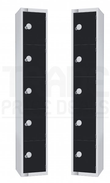 Standard Locker | 5 Doors | 1800 x 300 x 450mm | Black