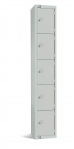 Standard Locker | 5 Doors | 1800 x 300 x 450mm | Mid Grey