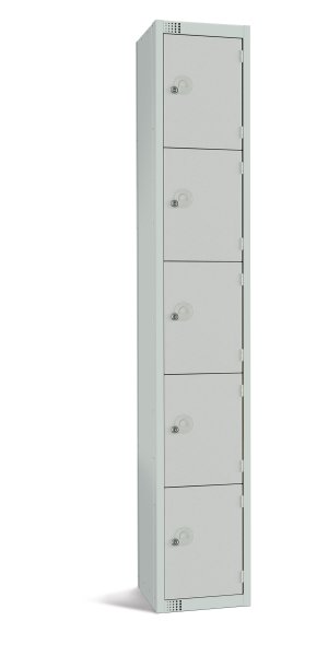 Standard Locker | 5 Doors | 1800 x 300 x 450mm | Mid Grey